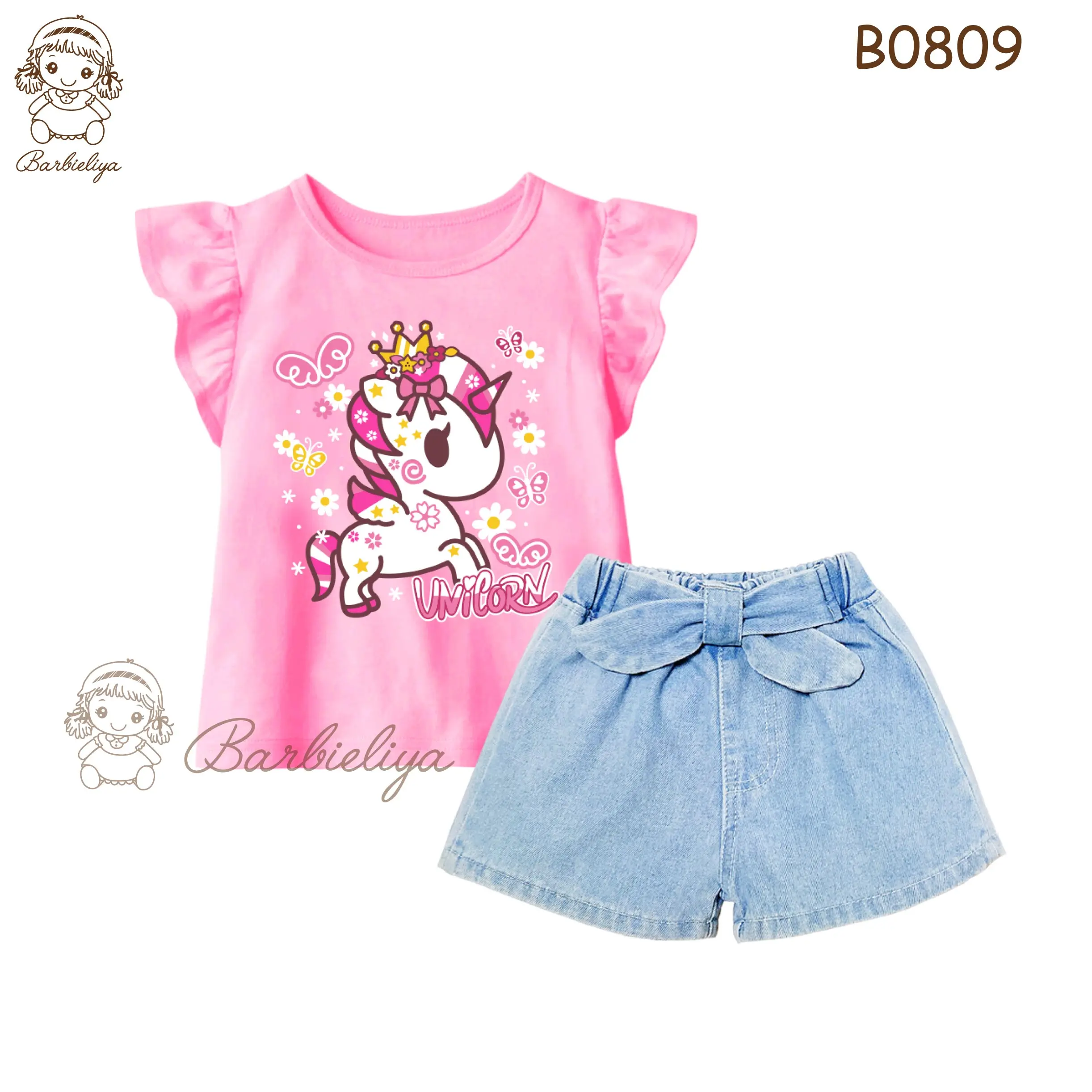 Barbieliya Boy 2 pieces top and pant kids denim set