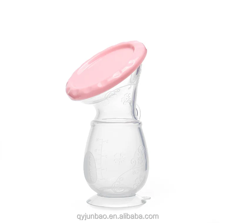 One-stop OEM ODM High Quality 100% Food-grade Manual breastmilk collector pump portable silicone breast pump with suction base