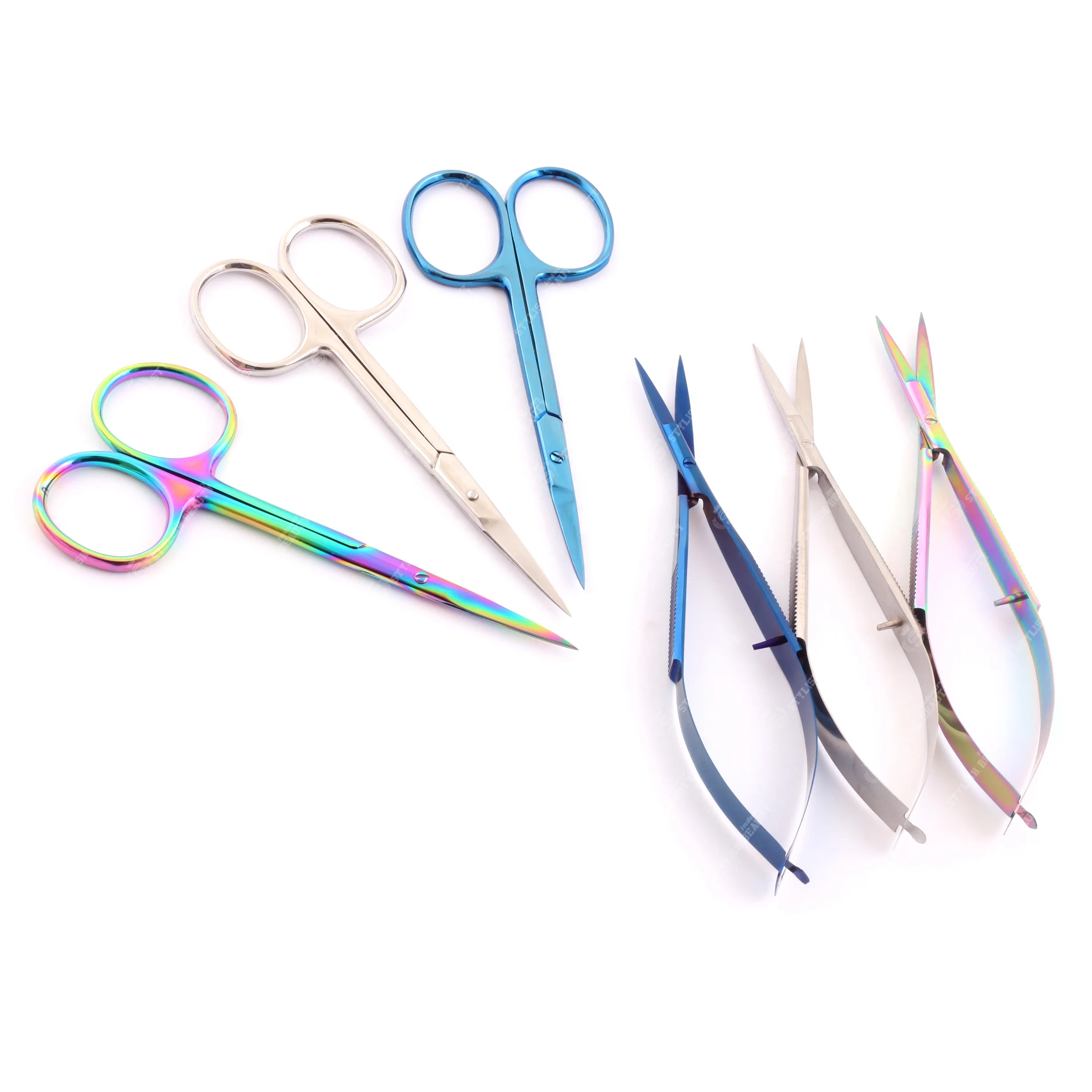 Manicure Tools Professional Cuticle Scissors Eye Brow Squeeze Spring Scissors Cutter Open Eye Micro scissors