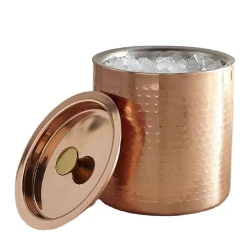 Double Wall Stainless steel Ice Bucket Beverage Wine Chiller New Design Handmade Steel wholesale manufacturer supplier