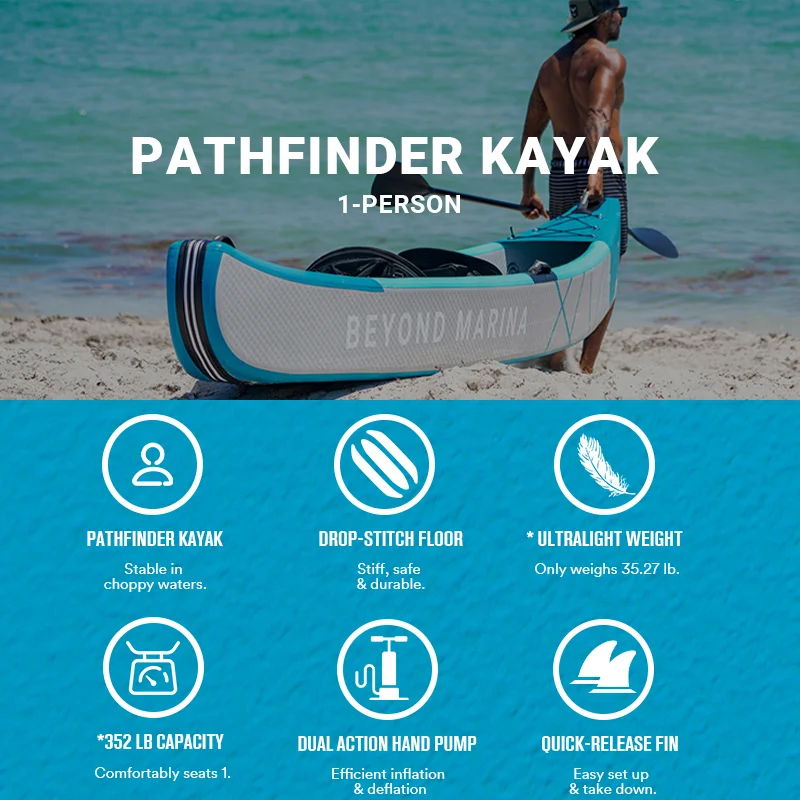 12.5ft 1 Person Drop Stitch Kayak Single Inflatable Kayak with One Seat