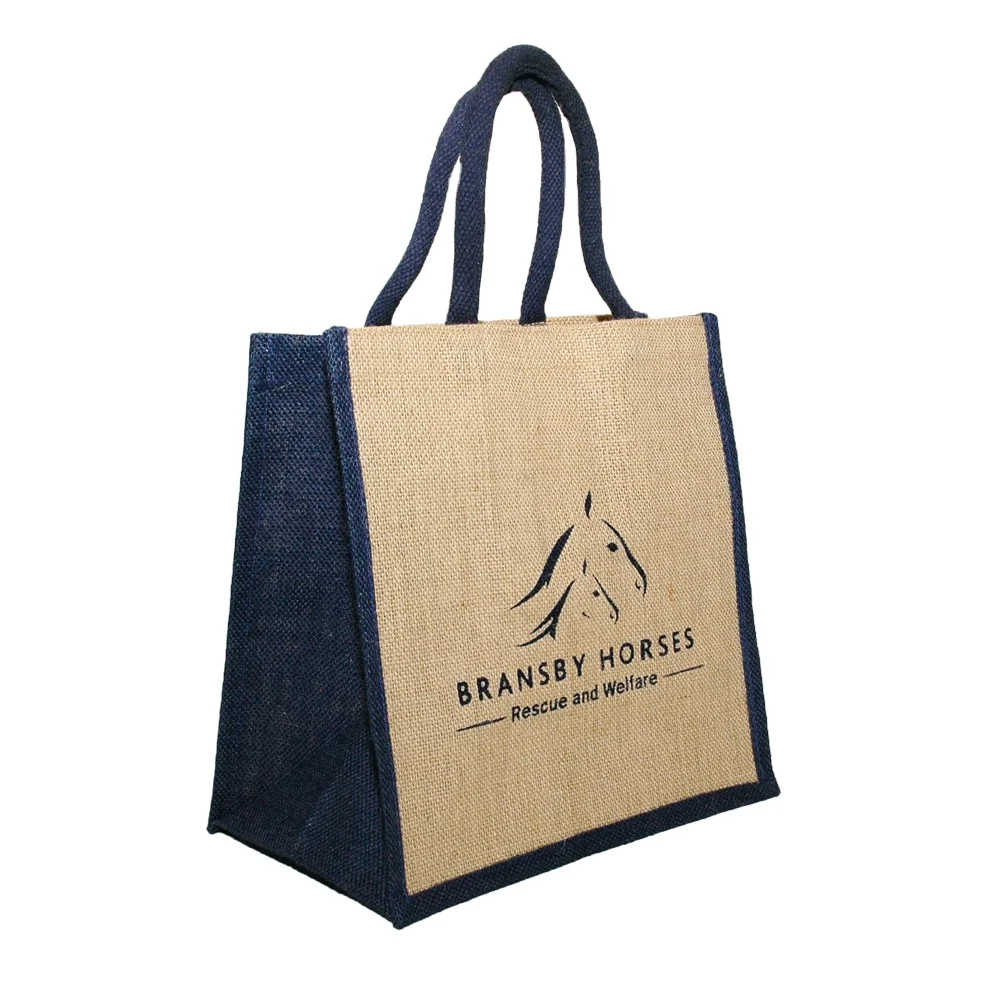 jute shopping bags with logos jute shopping bag with handle Wholesale Promotional Drawstring Printed Tote Grocery Coffee Cosmet