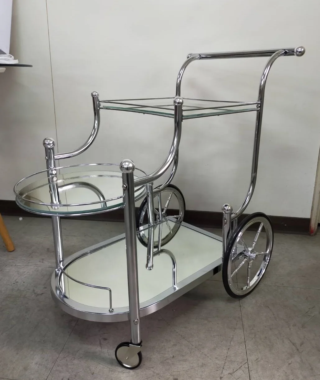 Bar glass serving cart