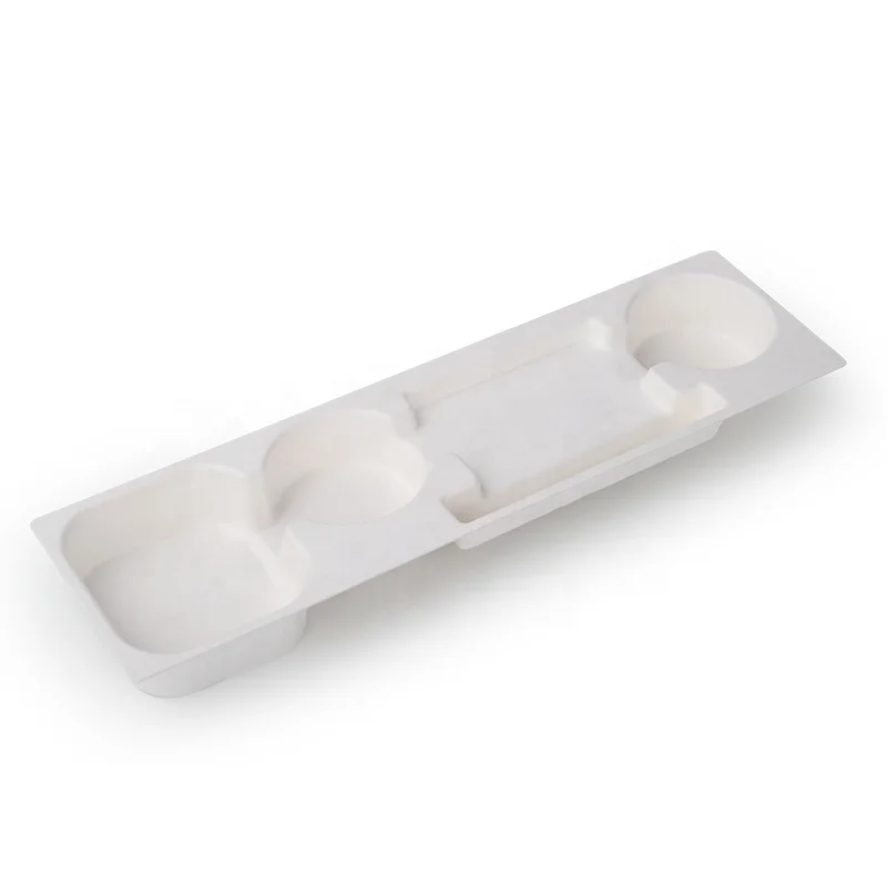 biodegradable sugarcane fiber molded pulp insert tray molded pulp packaging for cosmetics
