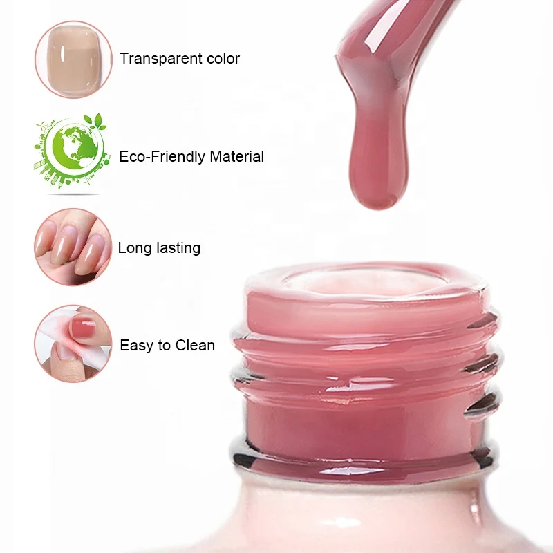 Private Label Vegan Organic Translucent Semi Permanent Gel Polish  Jelly Nude Uv Gel Nail Polish 95 Colors