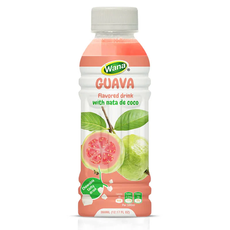 Pure Private Label Beverage Manufacturer Fruit And Vegetable Juice Grape Juice With Nata De Coco in 360ml Pet Bottle