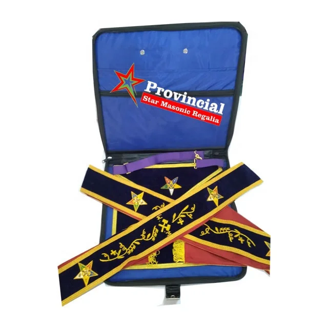 2022 Custom Ribbon High Quality Regalia Masonic Regalia Sashes Moire Ribbon Hand Made Embroidery Custom OEM