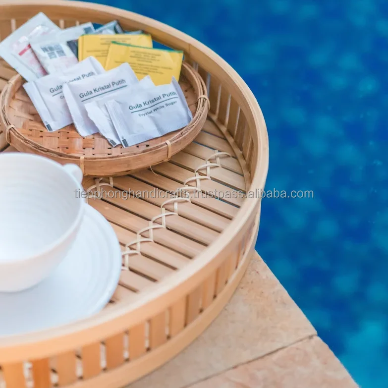 Luxury Style Breakfast Bamboo Serving Tray | Tray for Home, Hotel, Restaurant| Tienphong Handicrafts