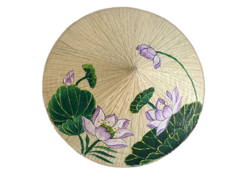 Unisex Traditional Vietnamese Conical Hat Handcrafted Asia Panama Elegance Straw Unique Lotus Leaf Non La Travel Outdoor Ready