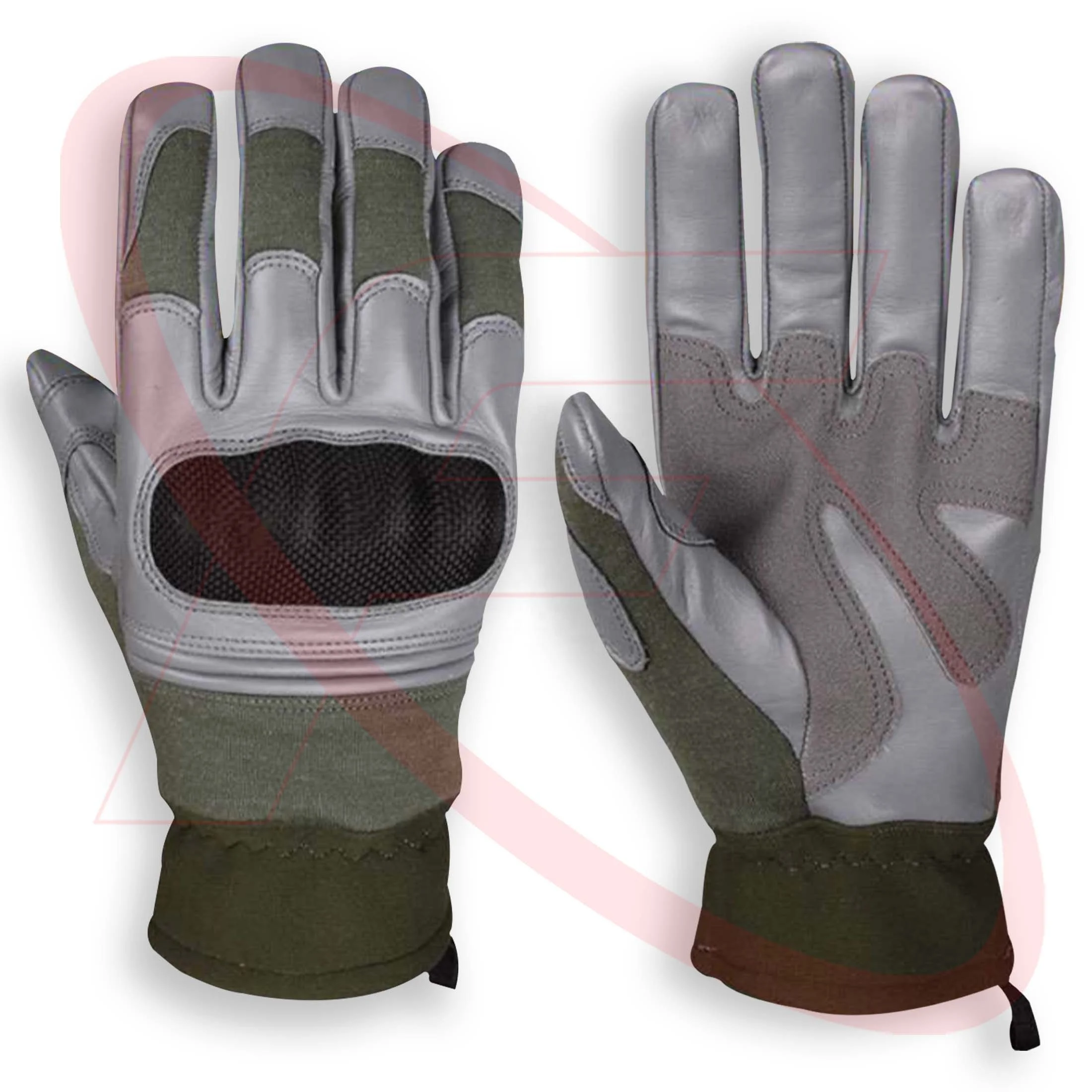 Cowhide Leather Tactical Gloves For Combat Training Breathable Special Units Gloves Neoprene Wrist Safety Gloves