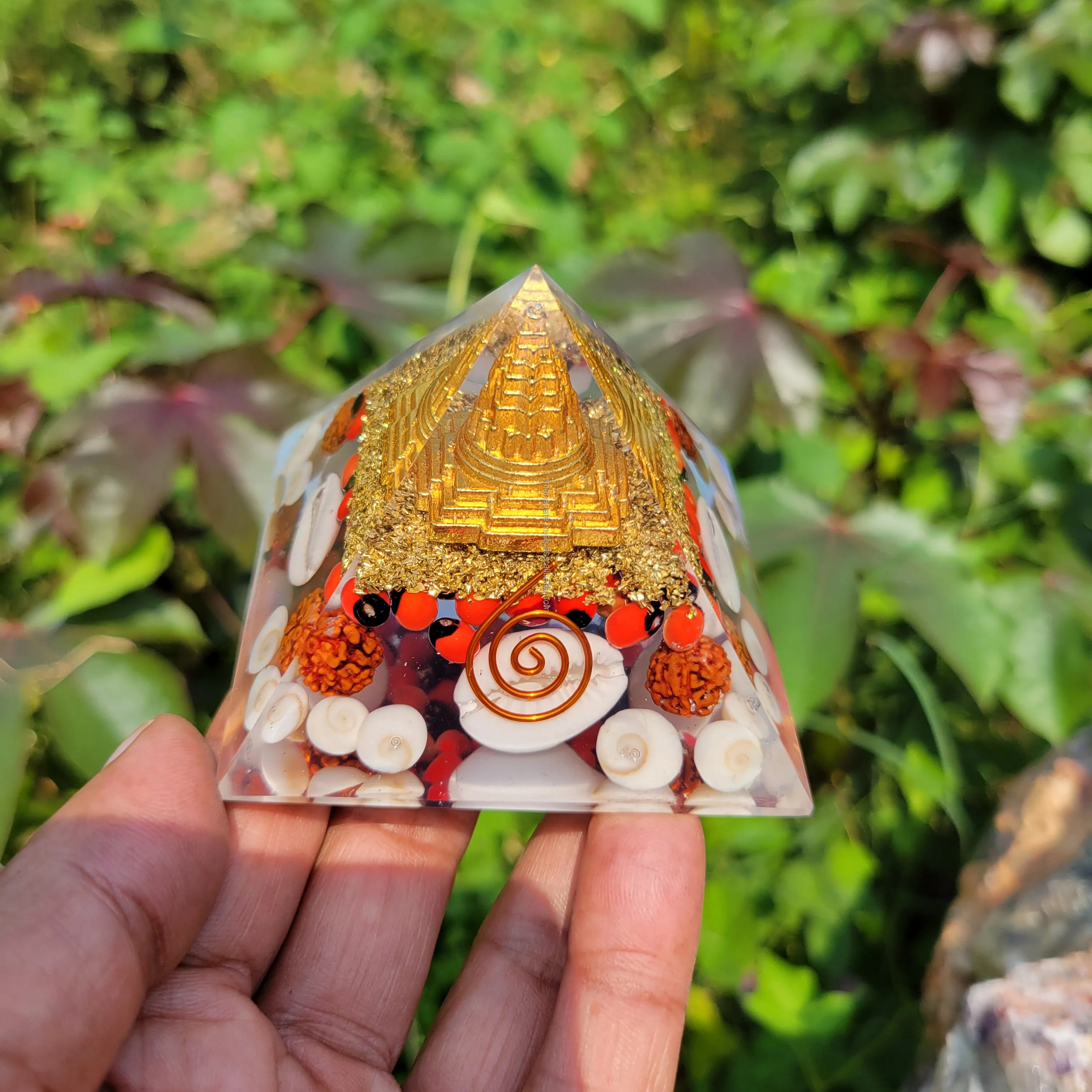 New Arrival Wealth Generator Gomati Chakra Shree Yantra Orgone Pyramid for Prosperity 70-75mm Top Selling Bulk Supplier