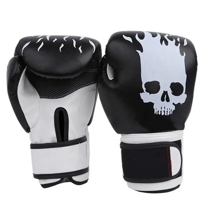 New Design Custom Logo PU Leather Professional Training Sparring Mesh Panel Palm Kick Boxing MMA Classic Muay Thai Boxing Gloves