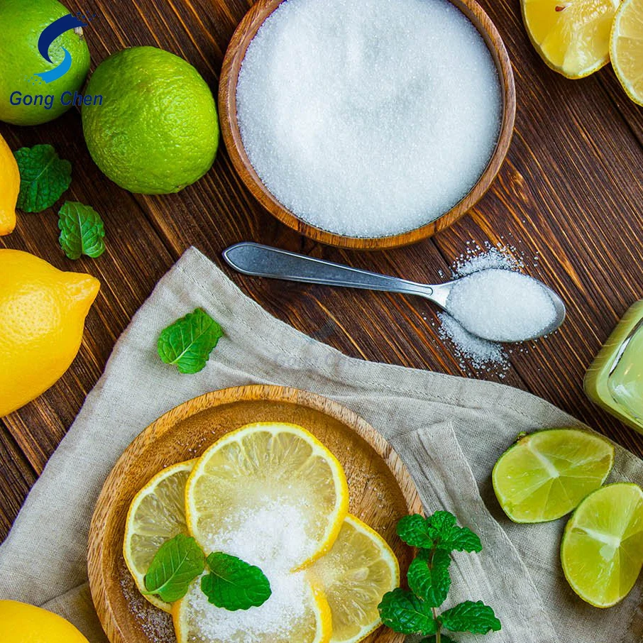 Лимонная кислота безводная Ухань Гончэн пищевая стабилизаторы ароматизаторы 25 кг для пищевой промышленности и производства напитков CAS 77-92-9