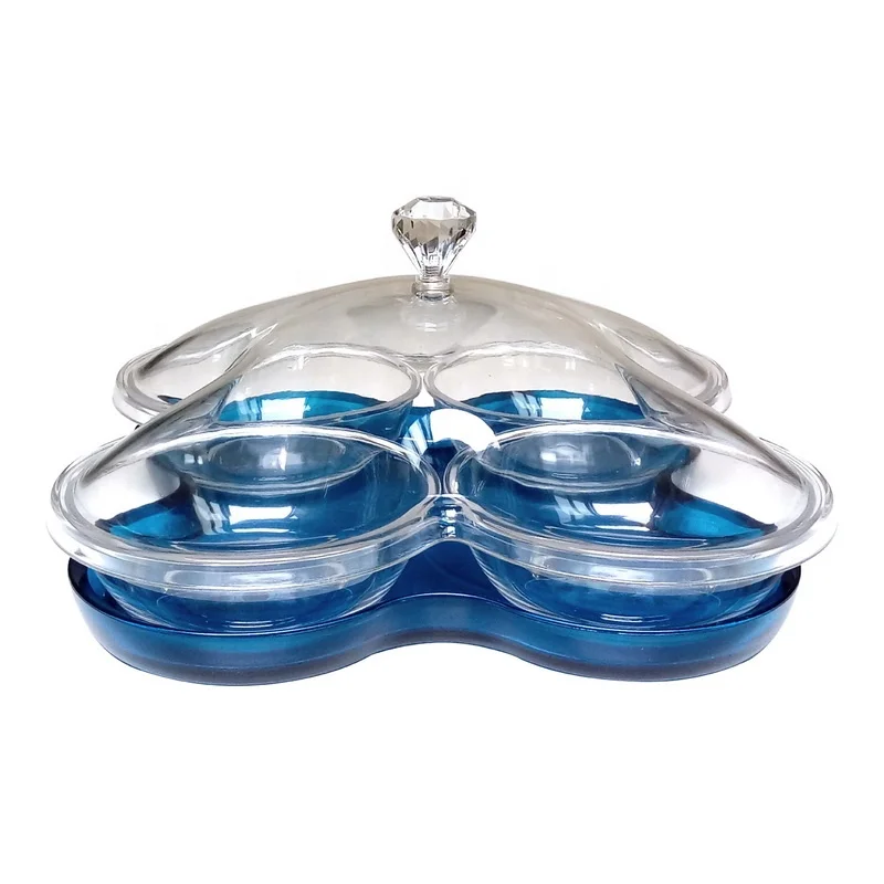 Acrylic Appetizer Platter Divided Candy Tray