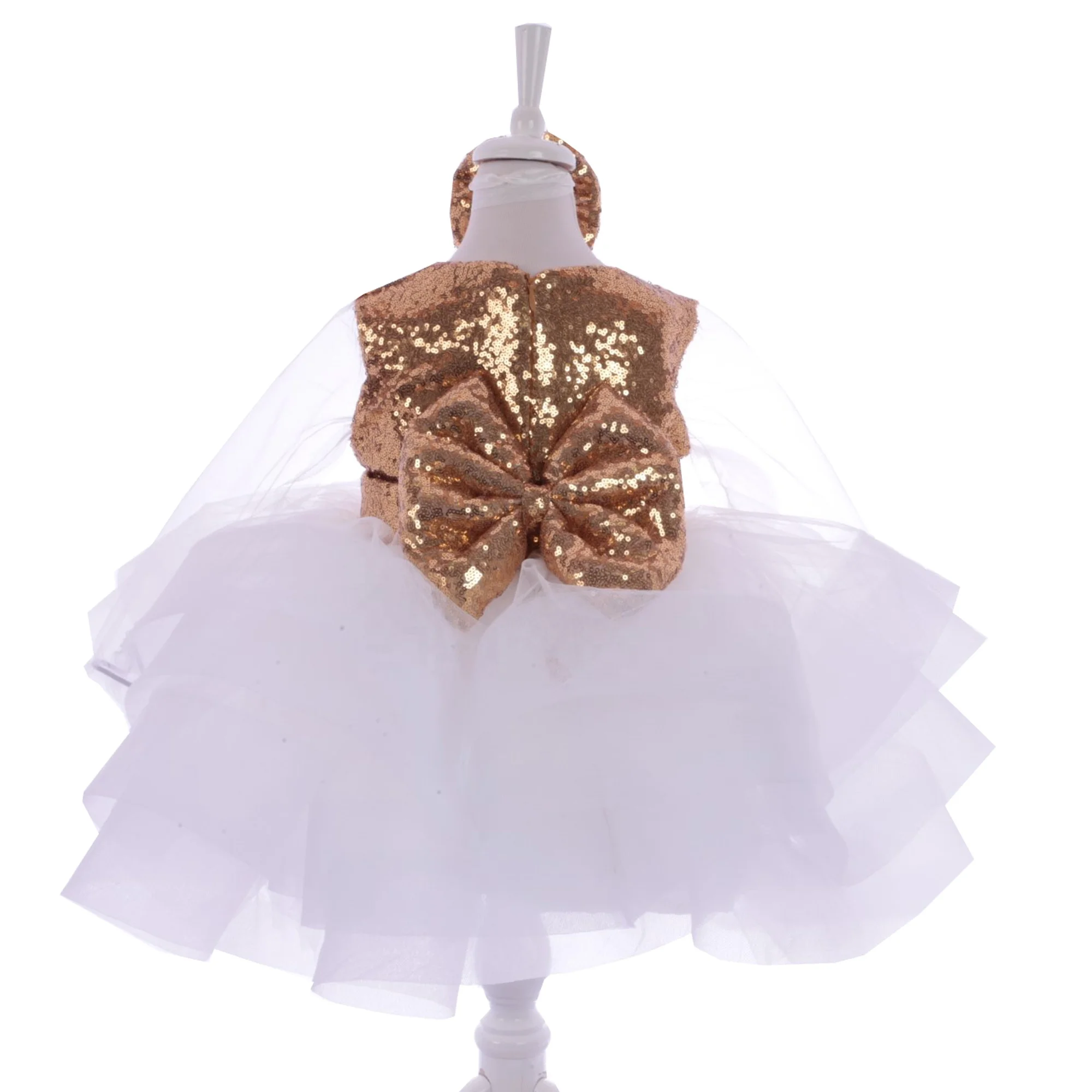 Gold White Tutu Skirt Summer Spring Baby Girl Clothes Birthday Party Wedding Dress Kids Dresses Dress For Girls Clothing