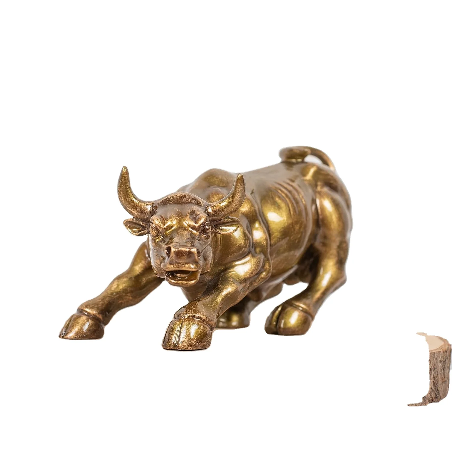 Индия Wall Street Bull Смола экспонат для домашнего декора оливково-зеленый