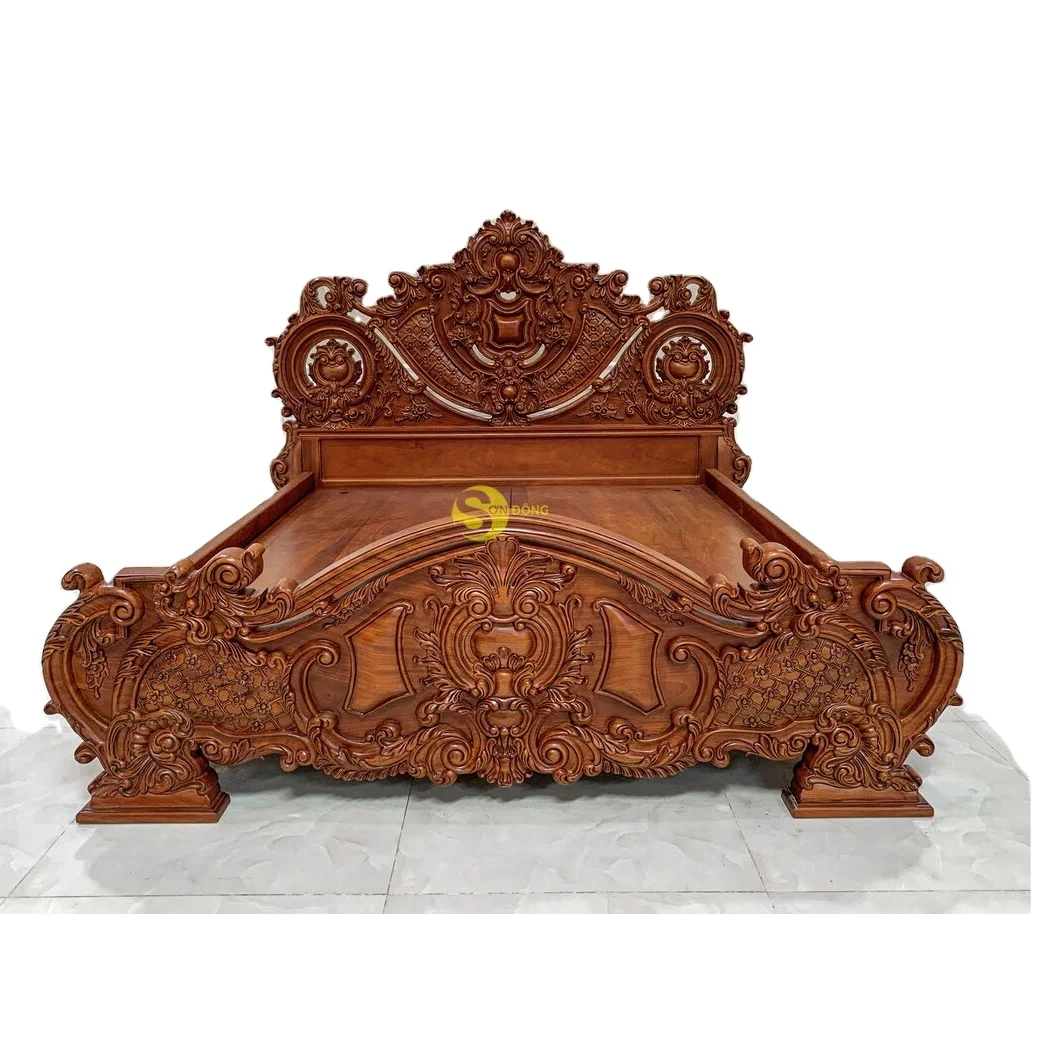 Королевская роскошная кровать/классическая кровать, изготовленная 100% ручной работы мастерами