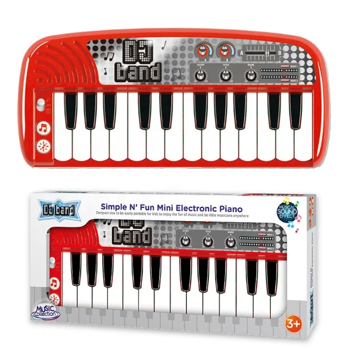24 Key Kids Pretend Play Musician Other Baby Toys Mini Electronic Piano Keyboard Unisex ABS Mini Guitar Plastic Toy 2 to 4 Years