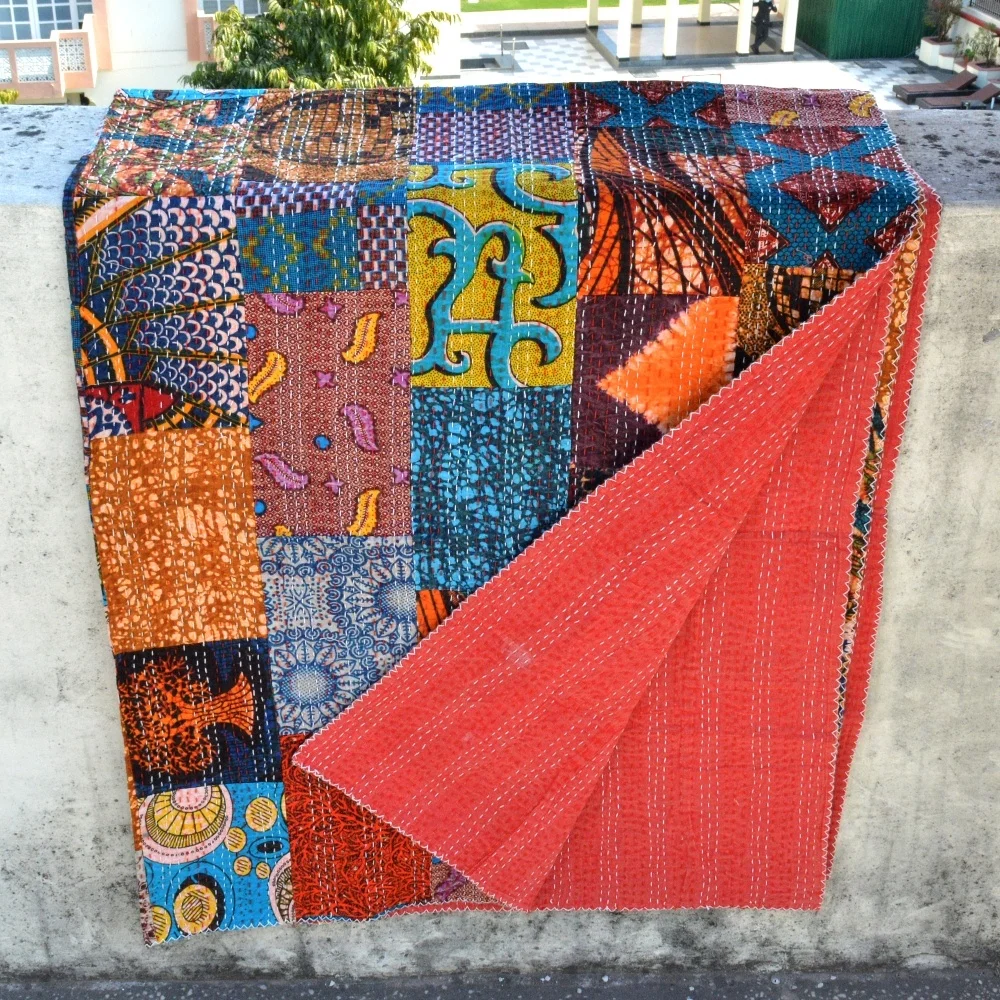 Mix lot Indian handmade Patch Kantha quilt Indian designer printed patchwork Patch Kantha gudari manufacturer wholesaler CPKQ029