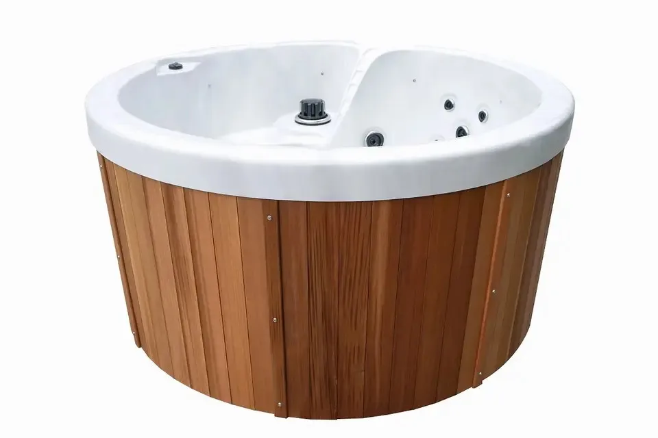 Factory price wooden fired hot tub economic wood burning spa outdoor spa whirlpool for 5 people