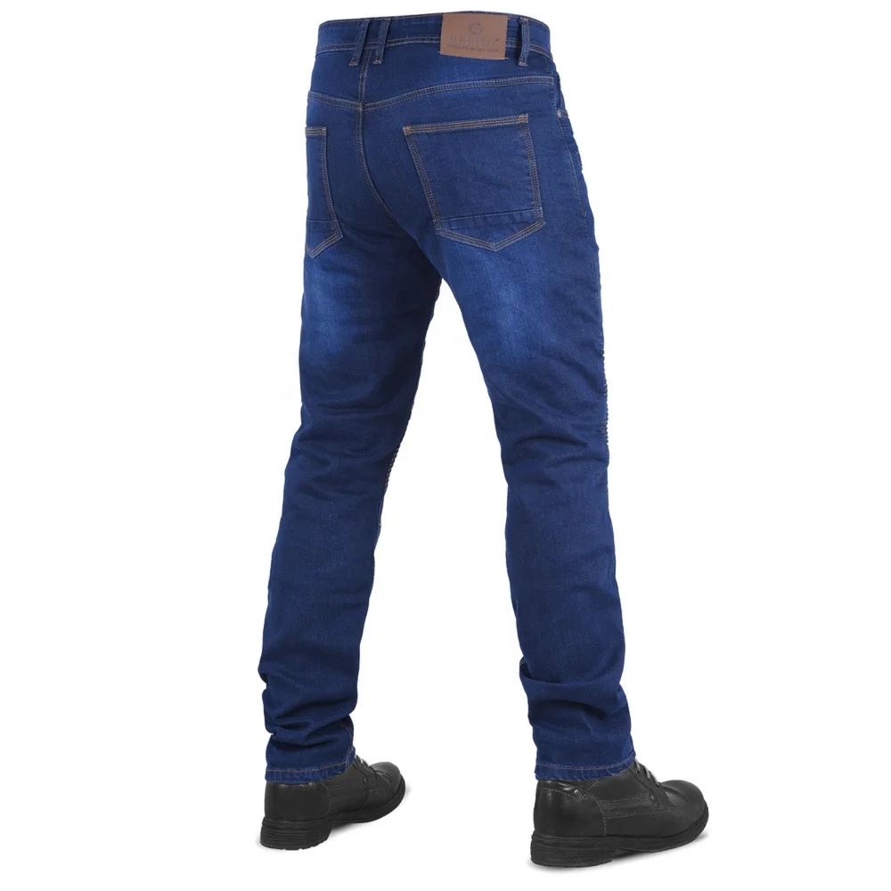 Biker Jeans/Motorbike Riding Denim Jeans/ Motorcycle Denim Jeans Reinforced With Abrasion Resistant Lining Blue  wrinkled jeans