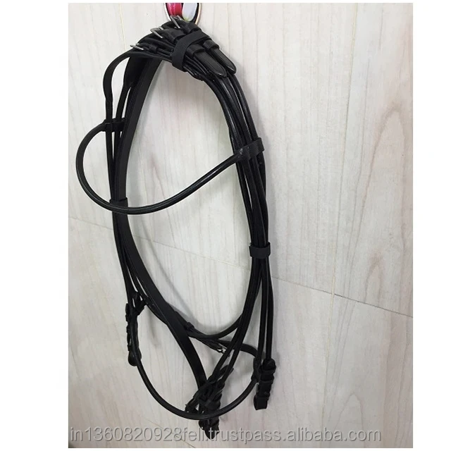 S.S Fitting Leather Horse Bridle Made With DD Leather Padded At Noseband And Browband