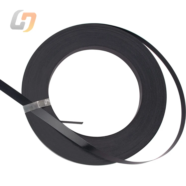 Professional favorable price black painted waxed  steel strap metal steel strip 0.5*19mm Steel strapping for Packing lumber