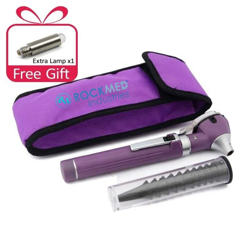 LED Fiber Optic Direct Portable Medical Ear Otoscope ENT Ear Care Diagnostic Mini Otoscope Set CE