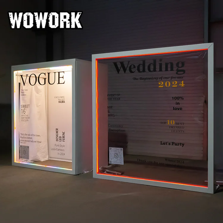 WOWORK 3D стальная Складная RGB неоновая рамка буквенный номер световое приложение управление пользовательский знак для украшения свадебных мероприятий