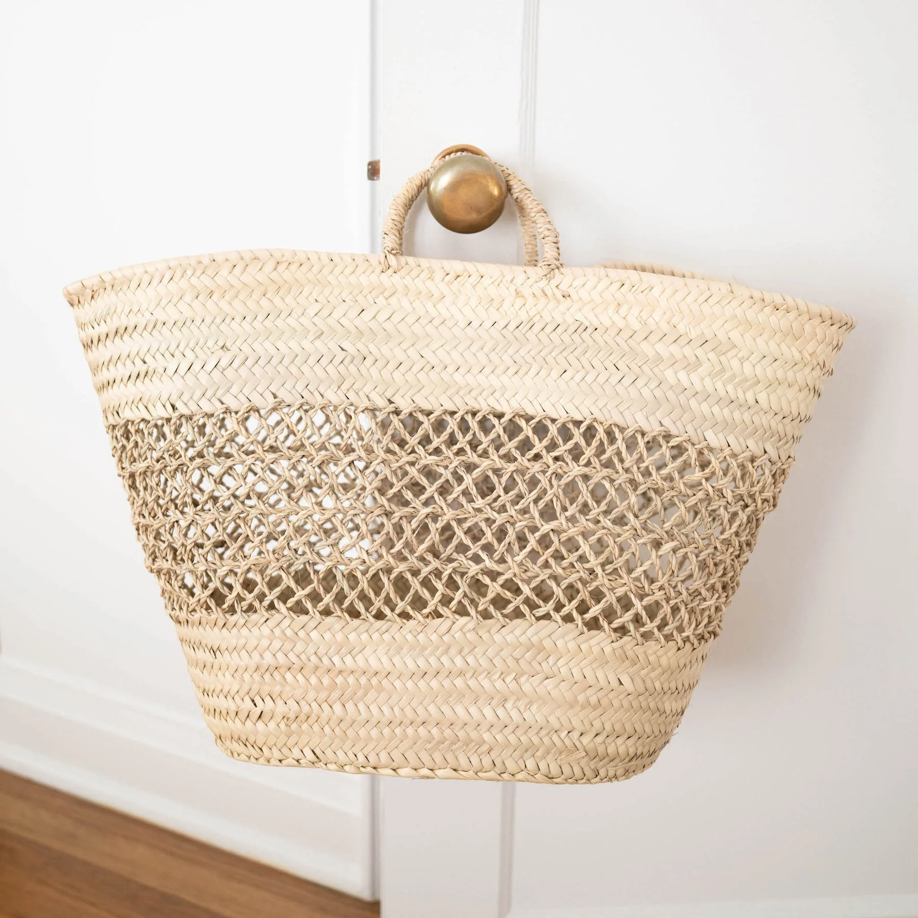 High quality Handmade Lagos French Basket Shopping Basket Handwoven Beach Bag Moroccan Straw Basket Bag
