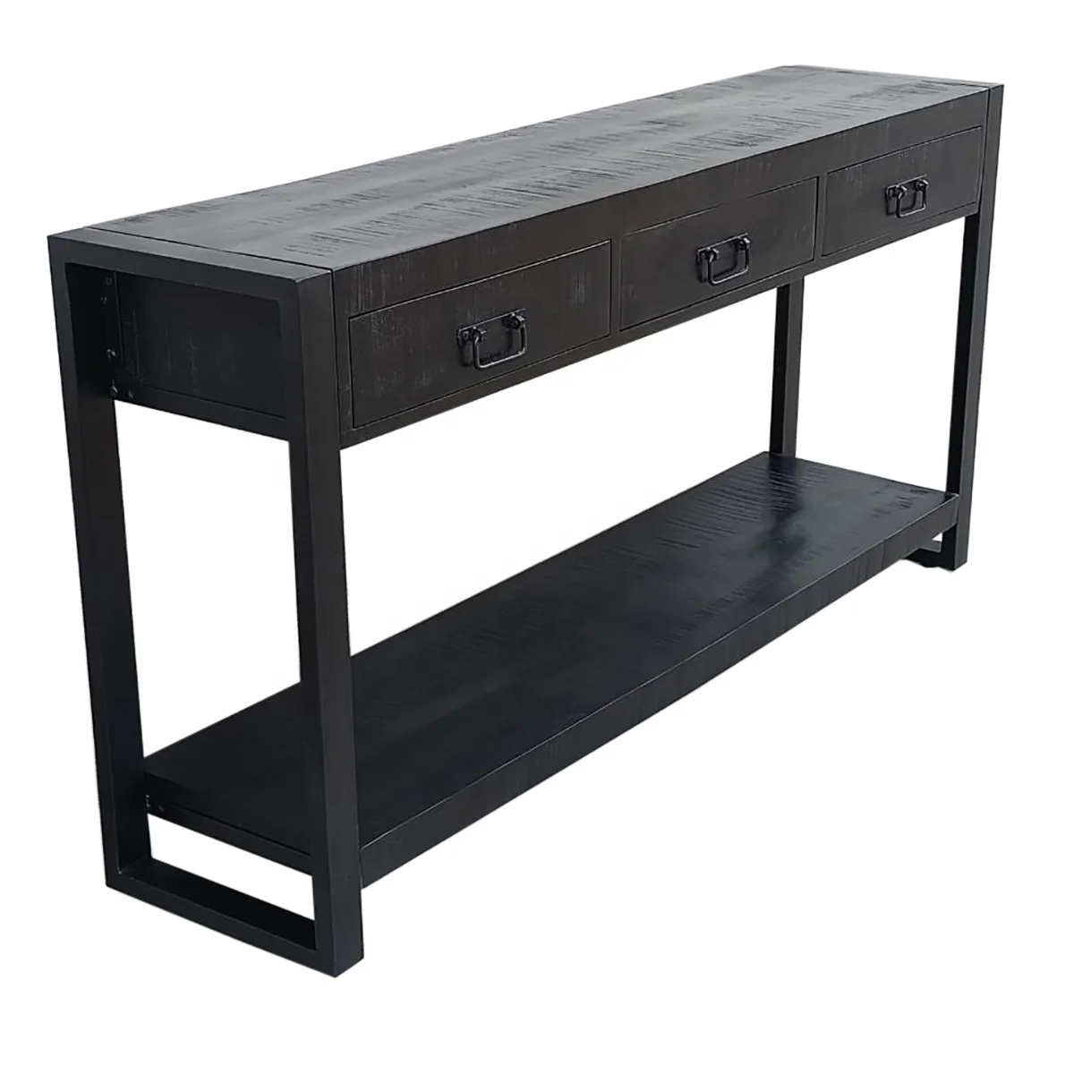 solid wood console table with 3 drawers industrial style console table with drawers hot selling console table with drawers
