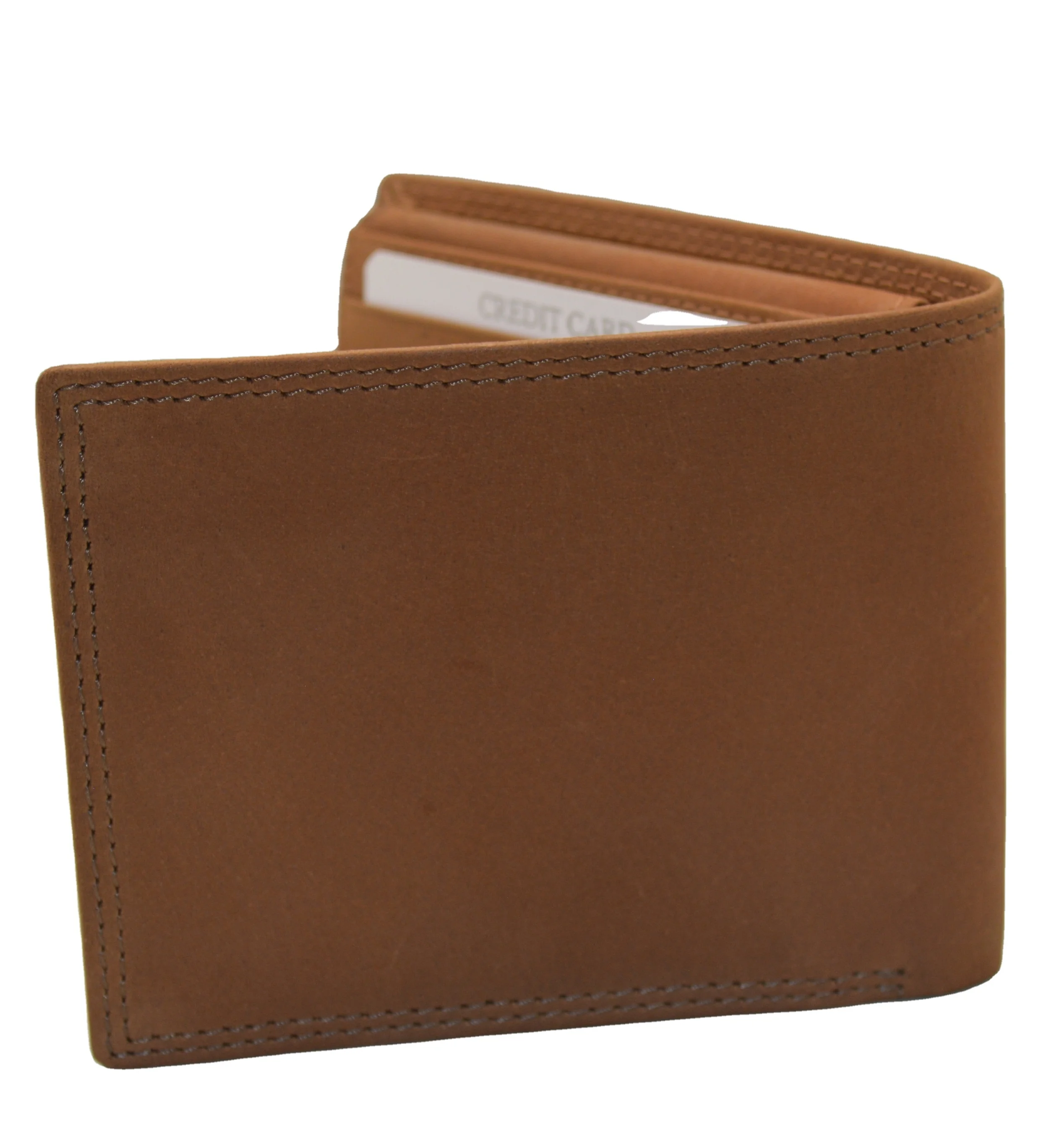 Vintage Crazy Horse Leather Mens Card Holder Rfid Wallet Bifold Short Wallet Genuine Leather For Men