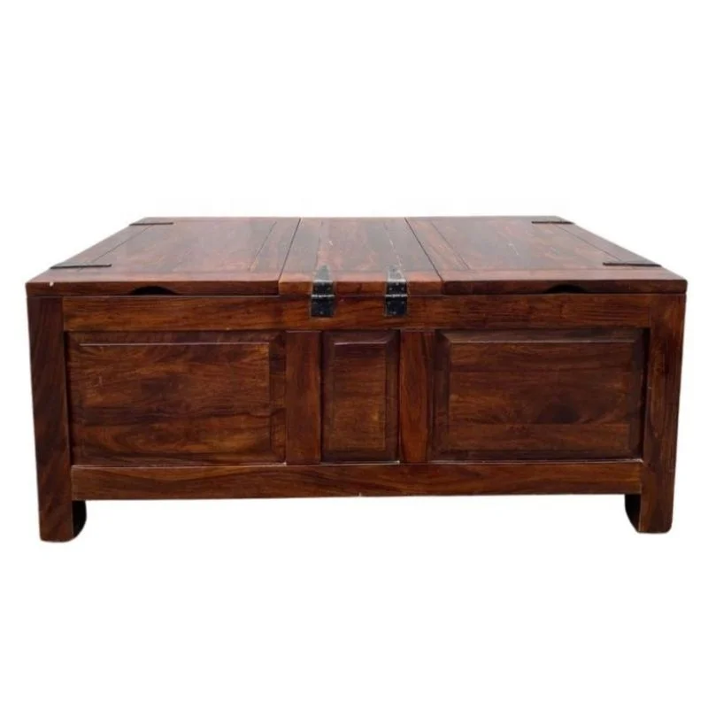 Teak Wood Coffee with Storage Tea Table Lift Top Trunk Coffee Table with Tray for Modern Minimalist Living Room Home Furniture