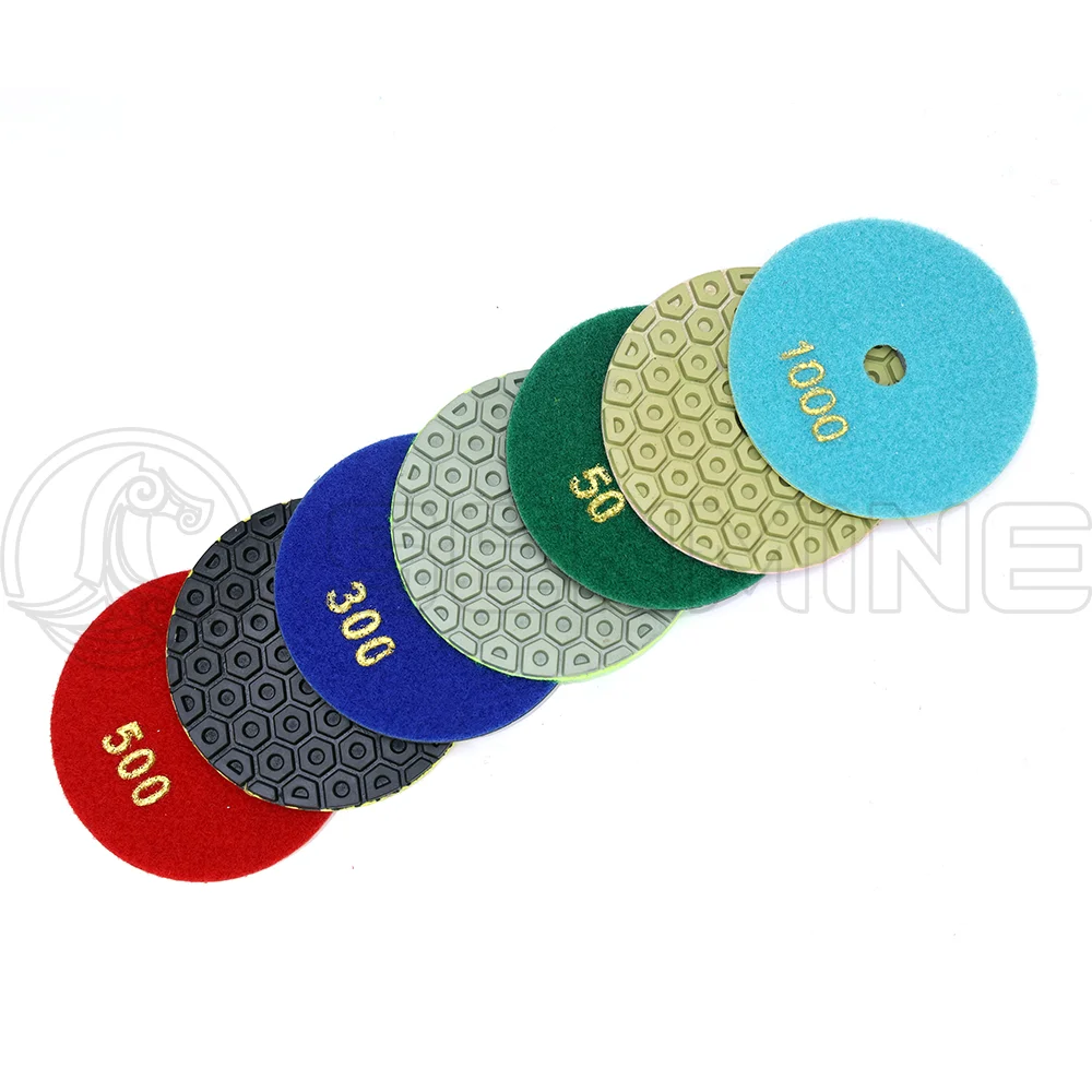 4 inch 50-3000 grit dry diamond polishing pad for stone Grinding Discs Granite Marble Stone Concrete Floor Polishing Pads