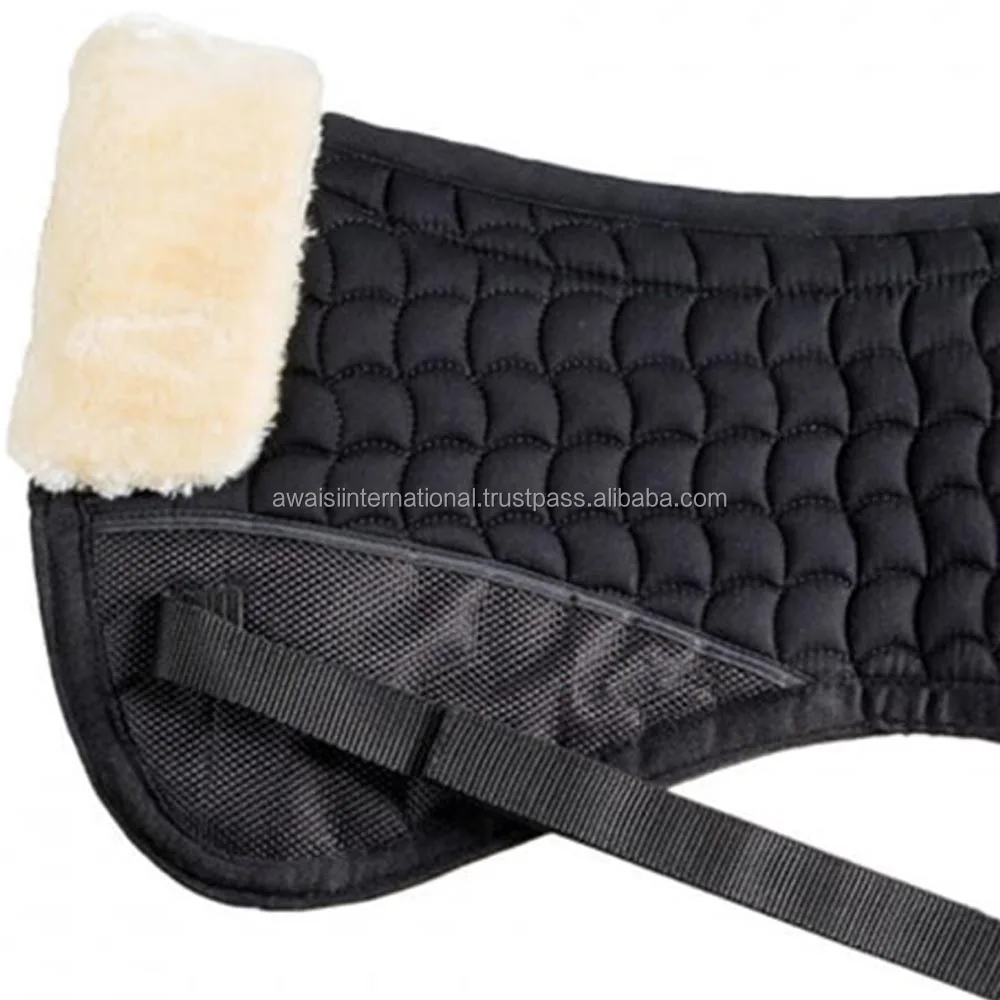 2024 Hot Sale Horse Saddles Sheep skin Bareback Jumping Pad Wholesale Half Show Pads, Equestrian Fur Half Saddle Pads