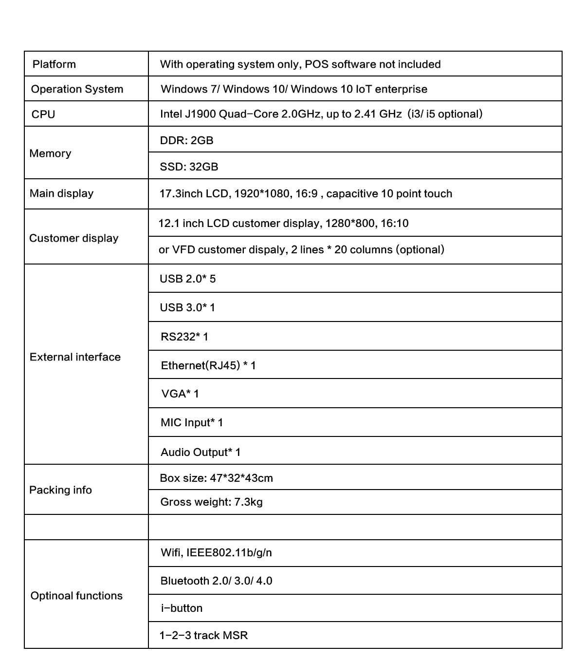 Wllpos touch screen pos system cash register barber shop register machine cashier