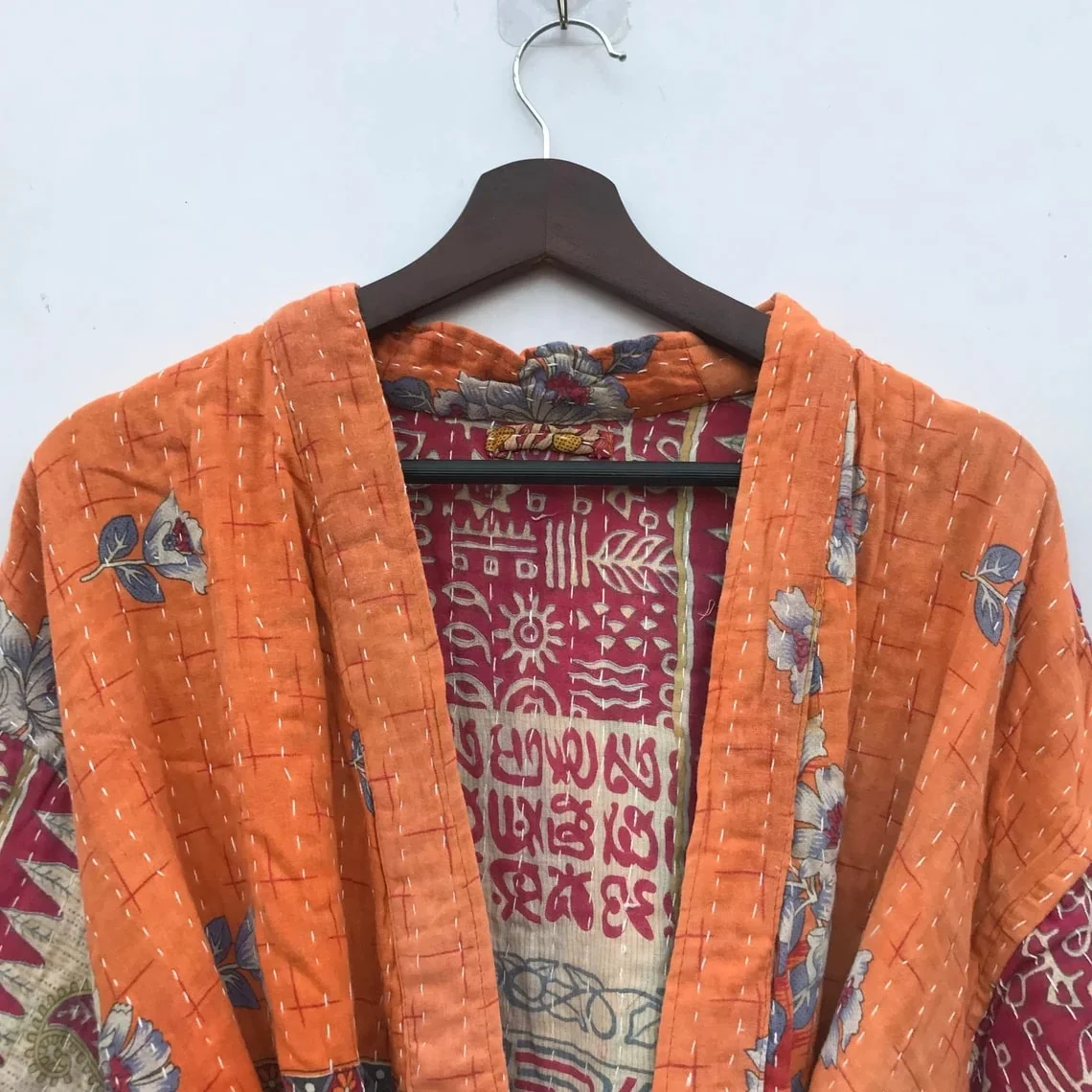 Новое поступление винтажное пальто Kantha для ванны хлопковое шитое вручную женщин