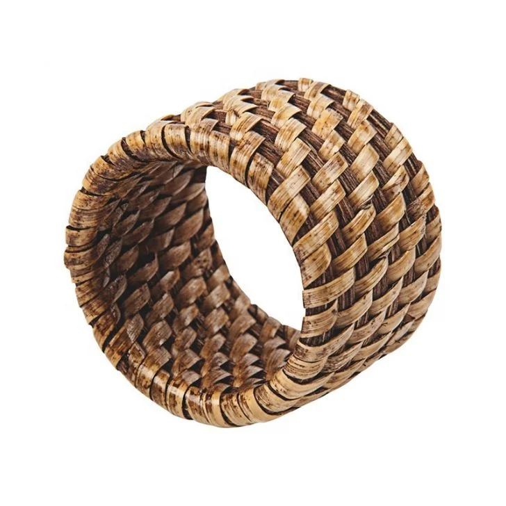 2022 Design 100% Handmade Wicker Rattan Napkin Rings Paper Towel Ring For Dinner Table Made In Vietnam
