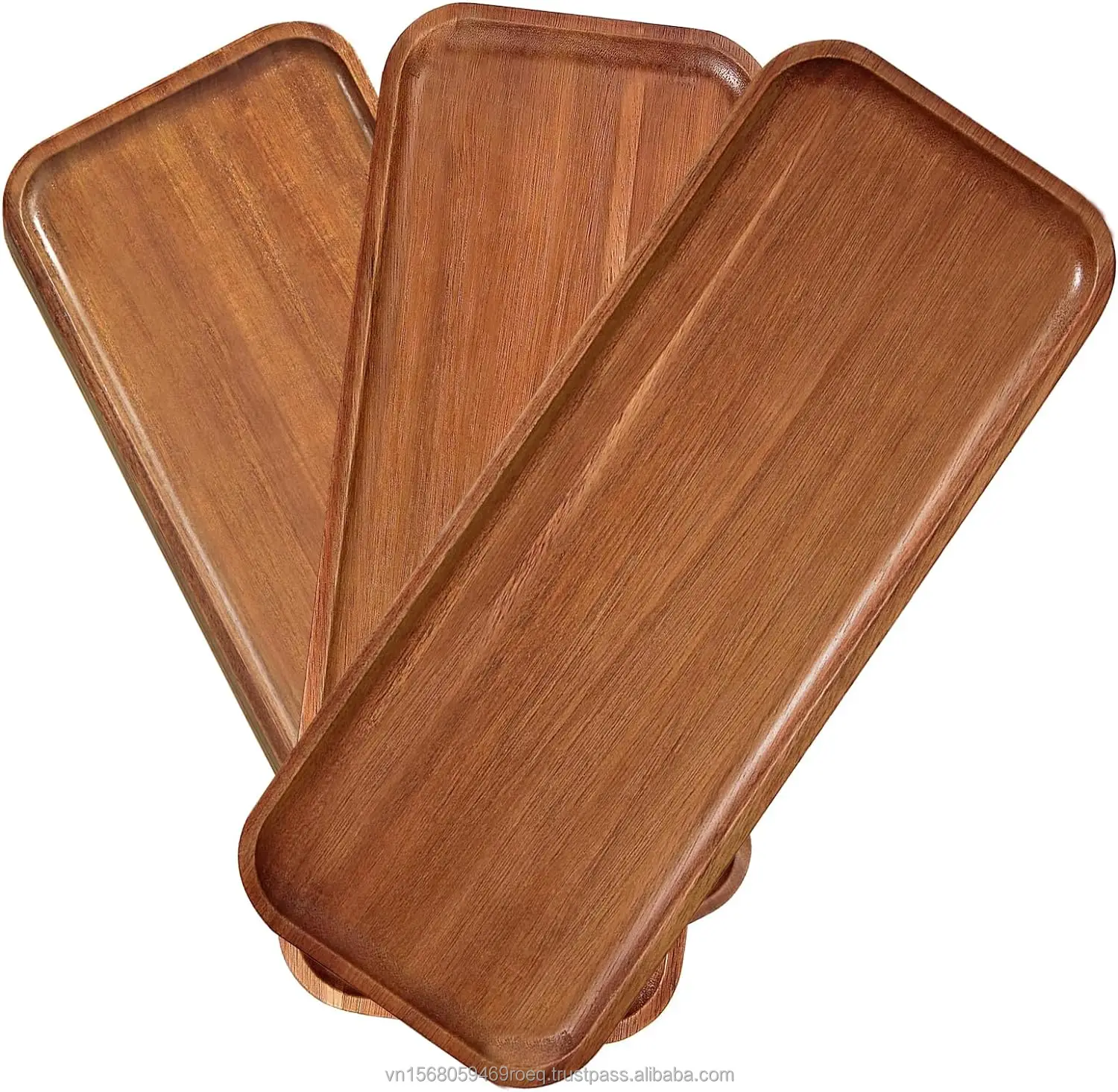 Multisize Wooden Serving Tray Acacia Wood Plates Rectangle Plate for Mini Charcuterie Board Decorative Jewelry Storage Tray