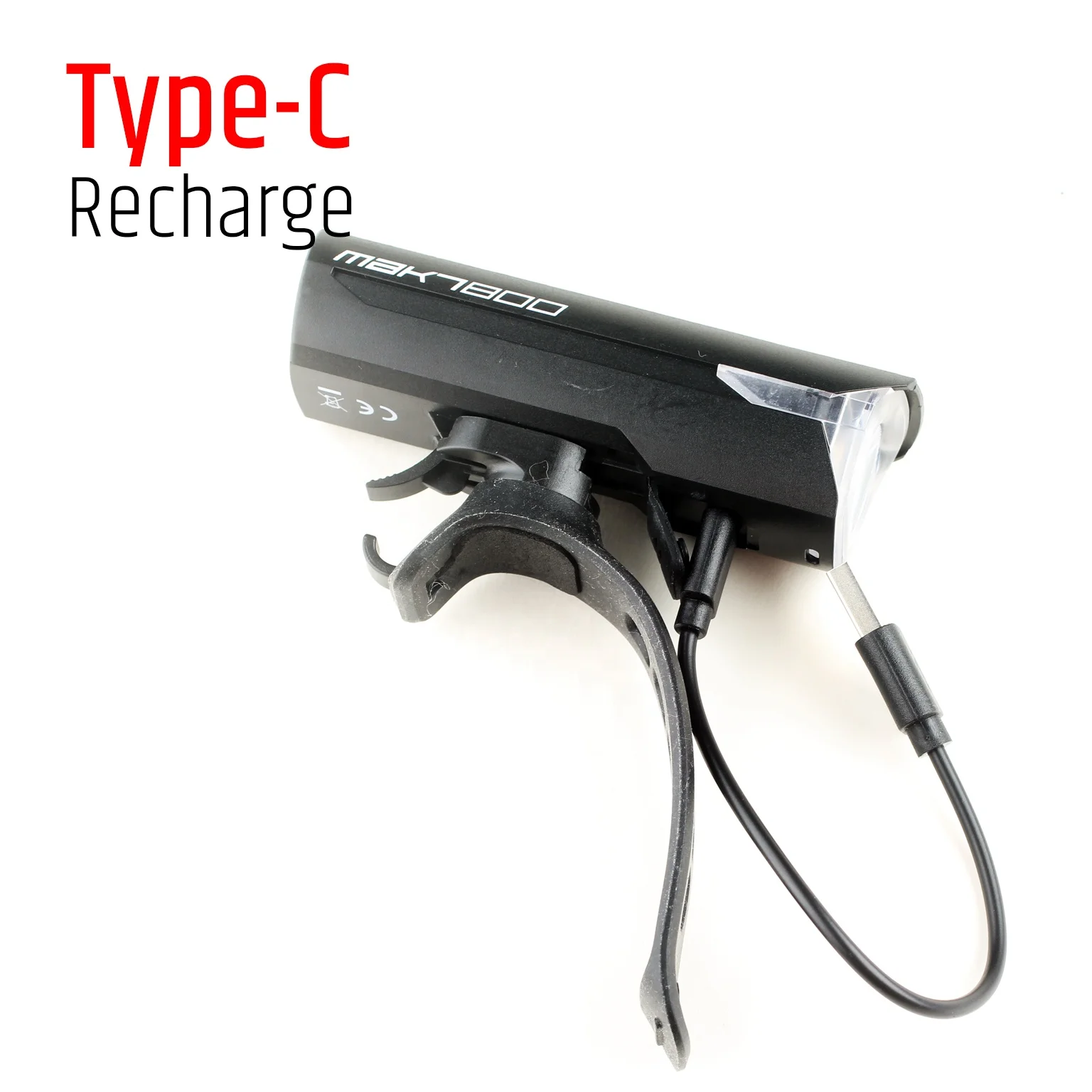 High Quality Bicycle LED Light 800 Lumen Type-C Rechargeable 2500AH Bike Accessories Front Light