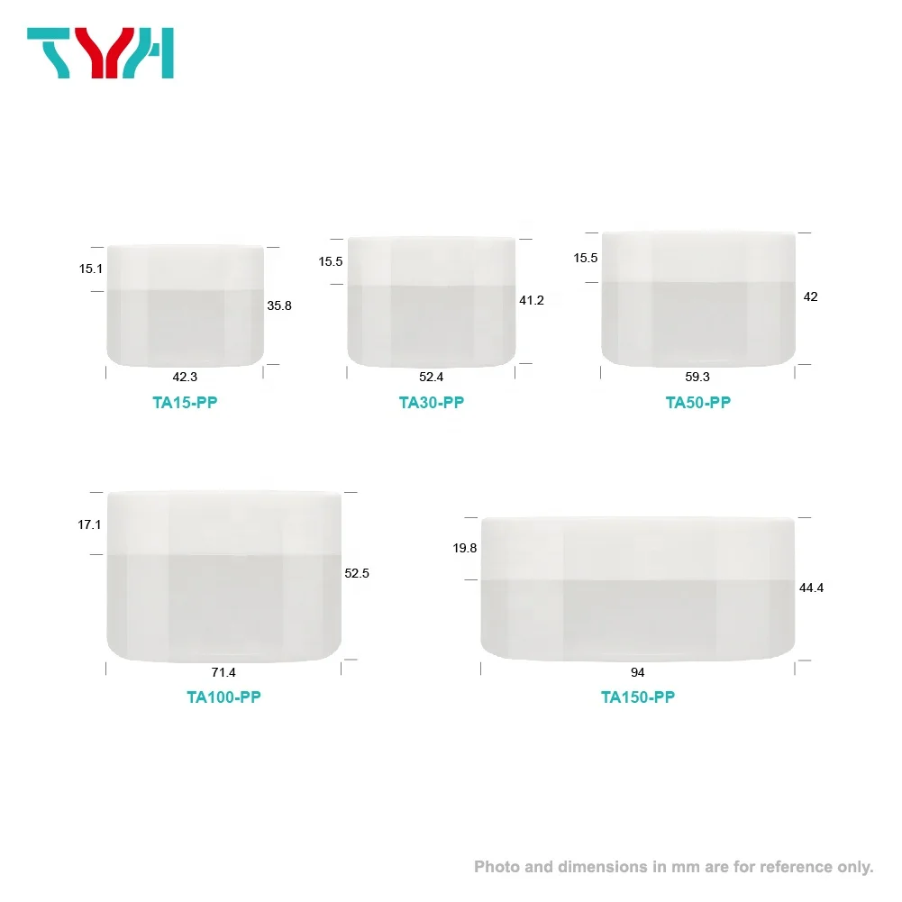 15ml-250ml PP Pure White Natural Color Plastic Single-wall Cream Jar with PP Cap Lid (TA-PP Series)