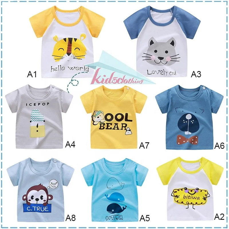 Organic Cotton Cute Design Digital Printed Baby Clothing Baby T-shirt Baby Clothes Custom OEM Service Short BD Unisex Corduroy