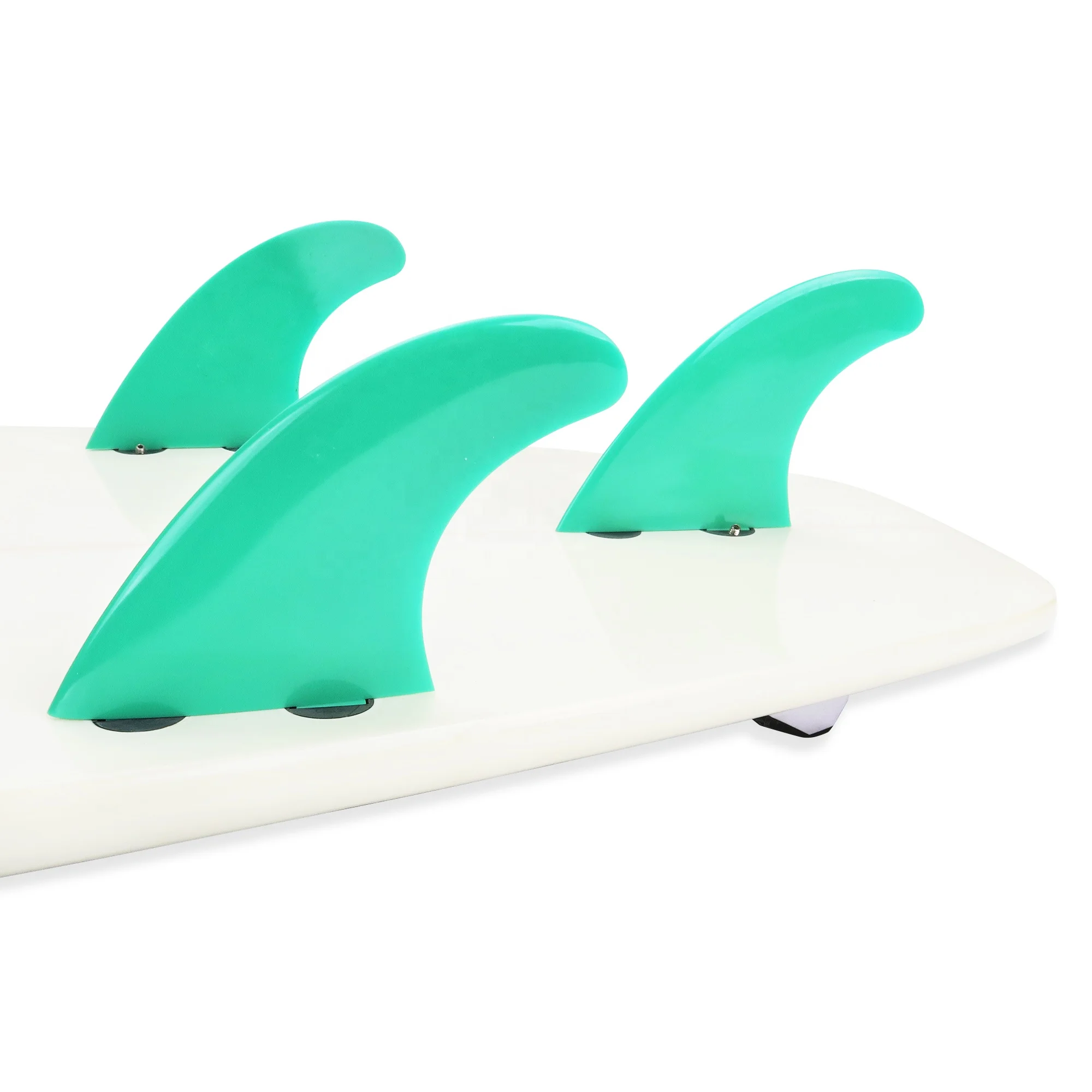 Dual Tab II Medium Performer Fiberglass Reinforced Polymer Surfboard Fins - Thruster (3 Fins) yellow/green