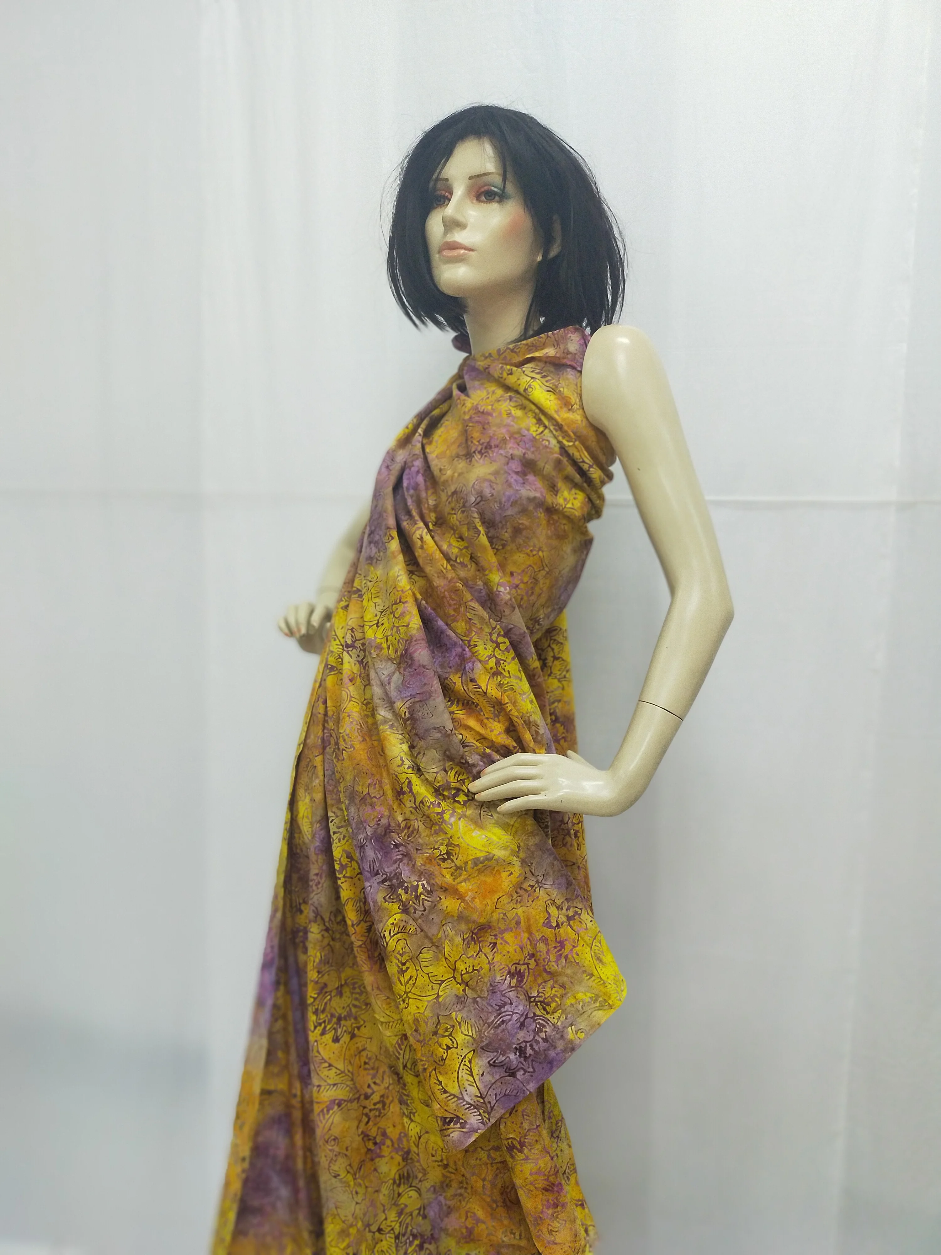  Legong Batik желтая Орхидея хлопчатобумажная ткань материал продажа за метр Премиум качество из Индонезии по конкурентоспособной