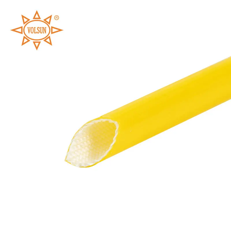 RoHS Standard Heat Resistant Insulation For Electrical Wire Rubber Coated Fiberglass Sleeve