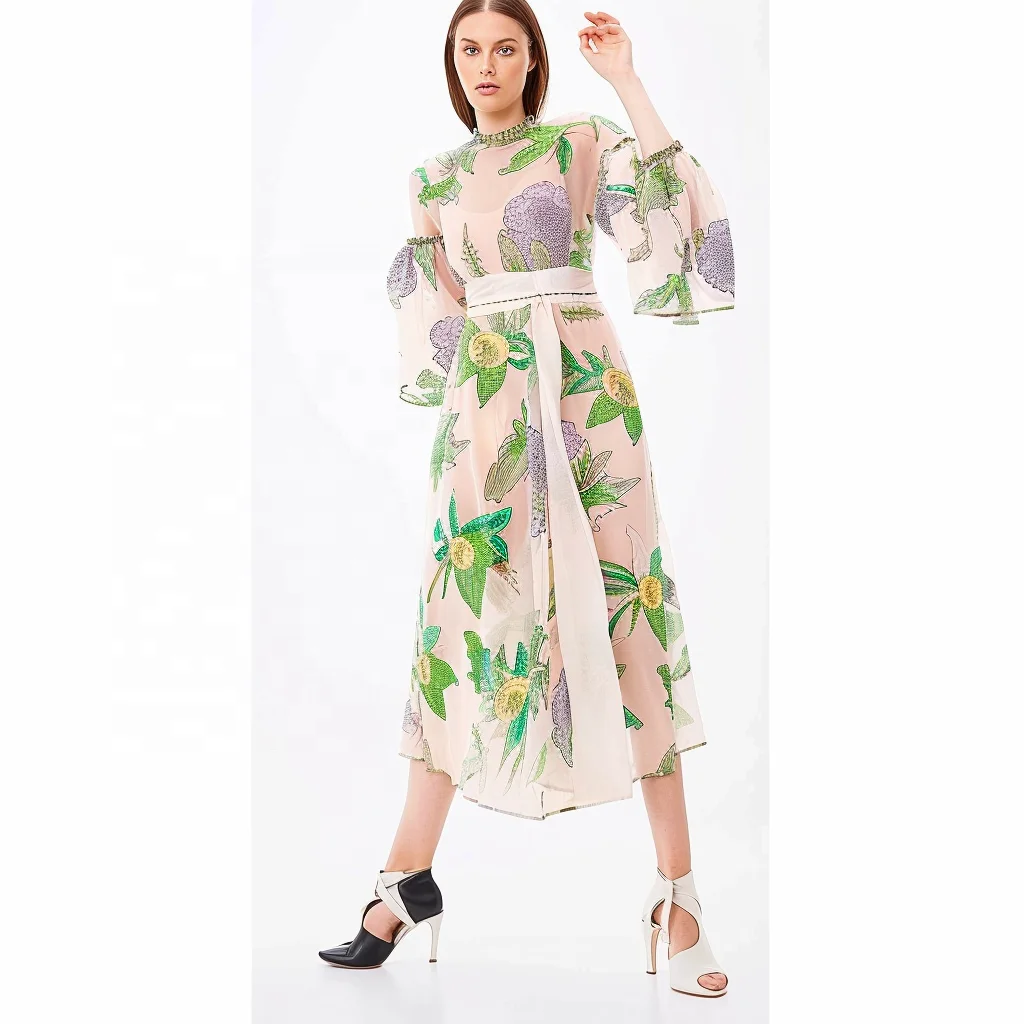 Custom Summer Floral Casual Dresses Long Evening Elegance Lady Elegant Party Midi Dress For Women 2024