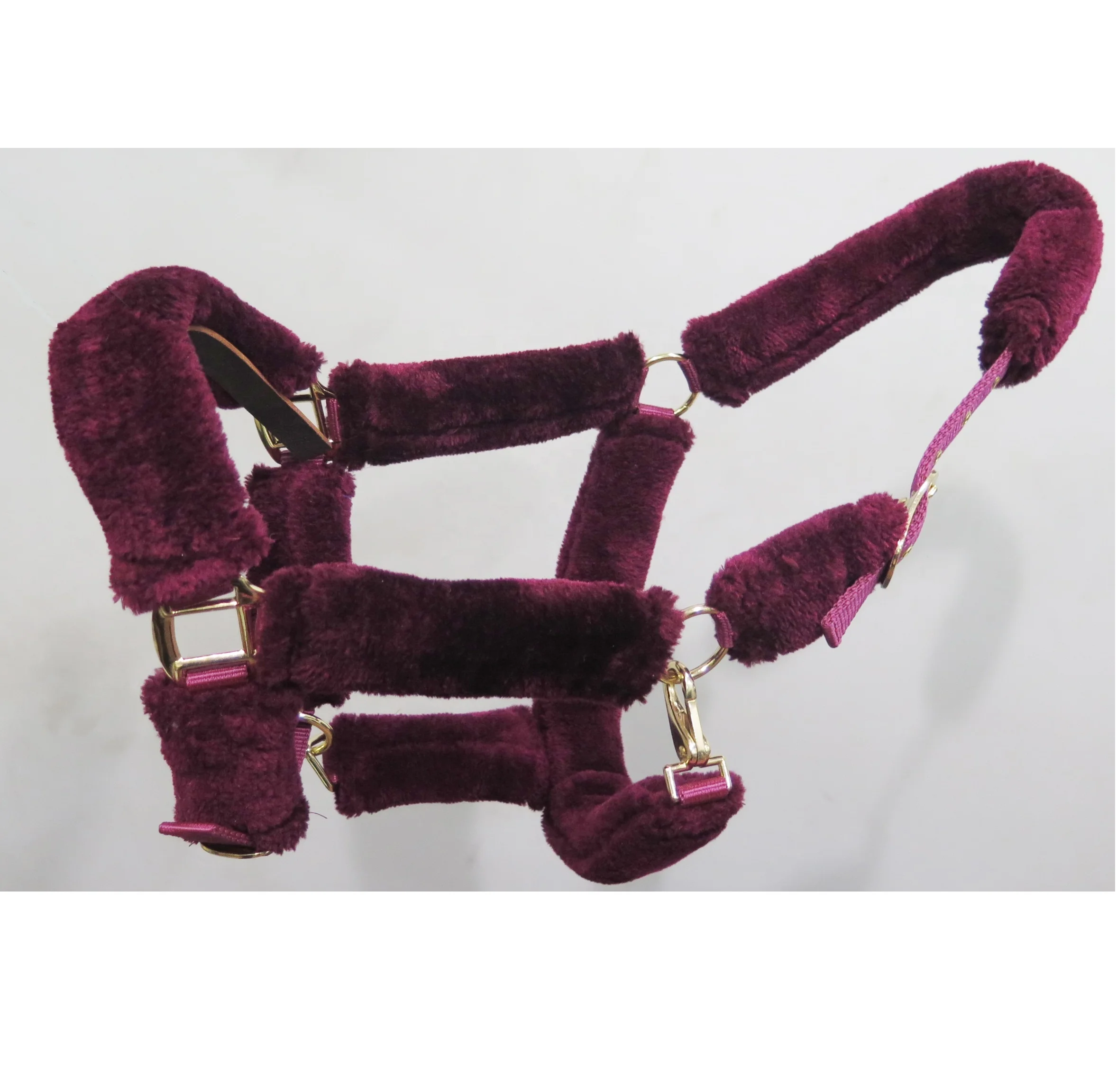 English Equestrian Horse Fine Nylon Web Halter Headcollar Custom soft mink padding horse halter