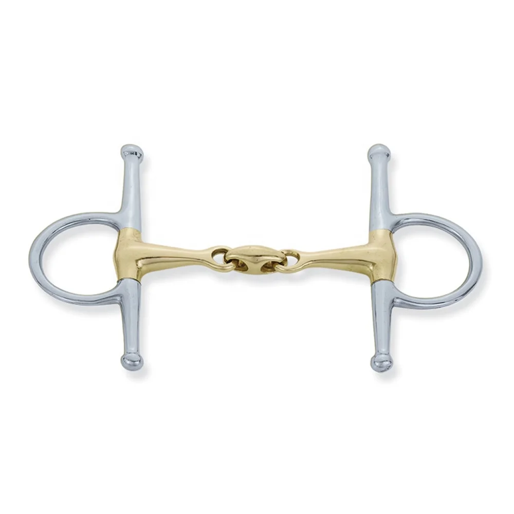 Full Cheek Bit Single Jointed with Copper Roller Horse Bits Equestrian Equine Equipment German Silver Full Cheek Bits