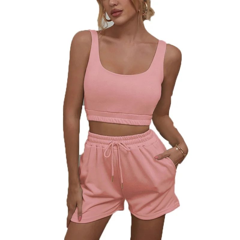 Summer Outfits 2022 new Designs for girls Pant and shorts arrivals custom  shorts Two Piece Yoga Tracksuit Matching Sets