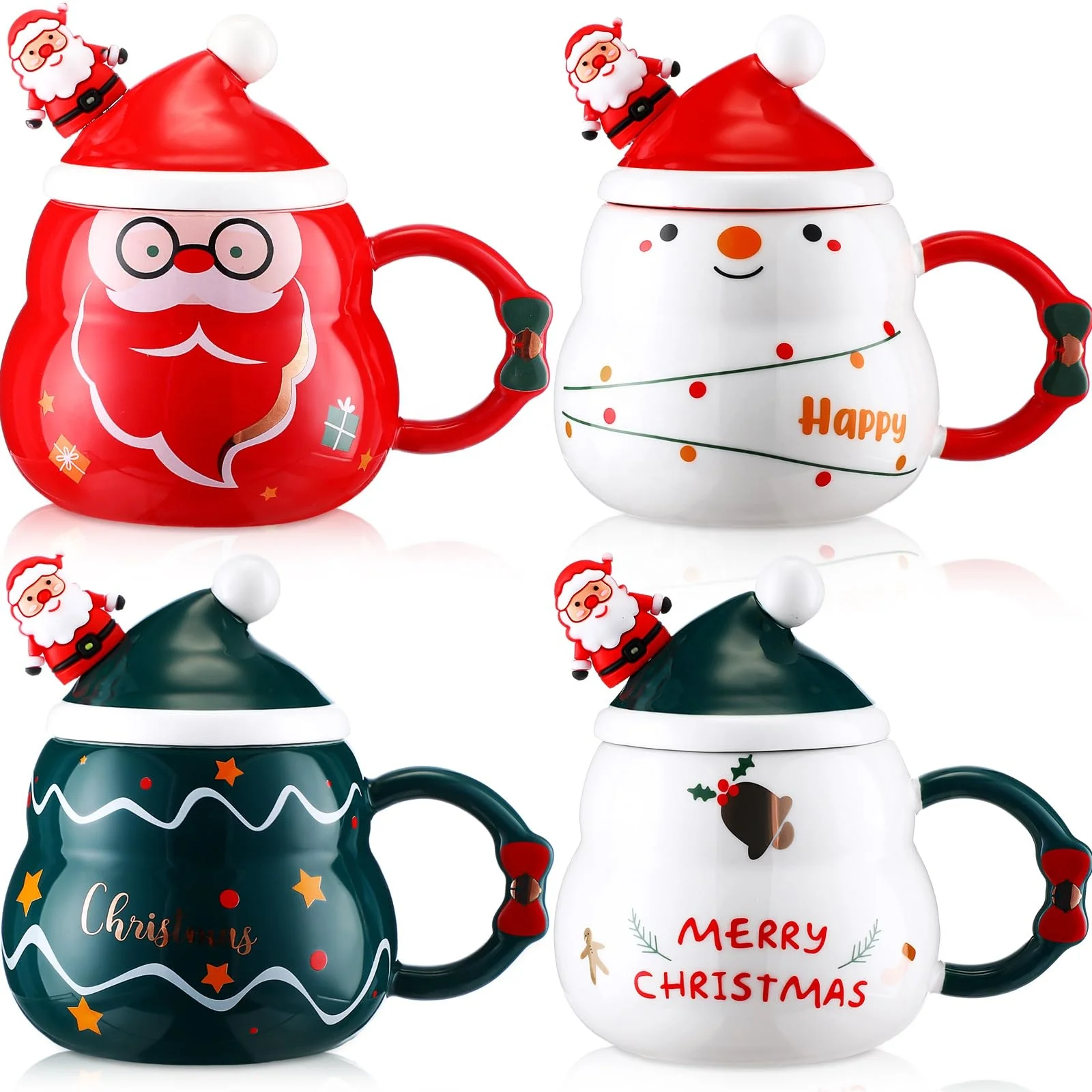 2024 Personalised Christmas Supplier Cheap Porcelain Mugs Gift Box Sets Customizable Ceramic Mug for Christmas